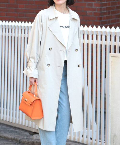 NOLLEY’S Sophi（ノーリーズソフィ）の「LIMONTAタフタトレンチコート（トレンチコート・レディース・ベージュ/ネイビー・36/38）」の14枚目の写真