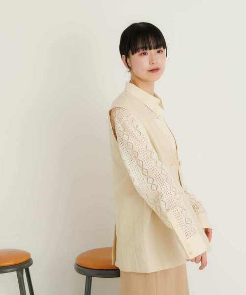 UR Lab.（アーバンリサーチラボ）の「ベルト付きベスト（ベスト・レディース・ダークブラウン/ベージュ/モカ・FREE）」の4枚目の写真