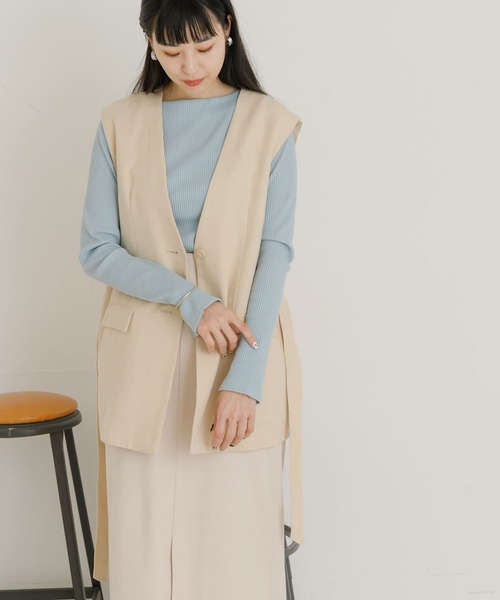 UR Lab.（アーバンリサーチラボ）の「ベルト付きベスト（ベスト・レディース・ダークブラウン/ベージュ/モカ・FREE）」の7枚目の写真