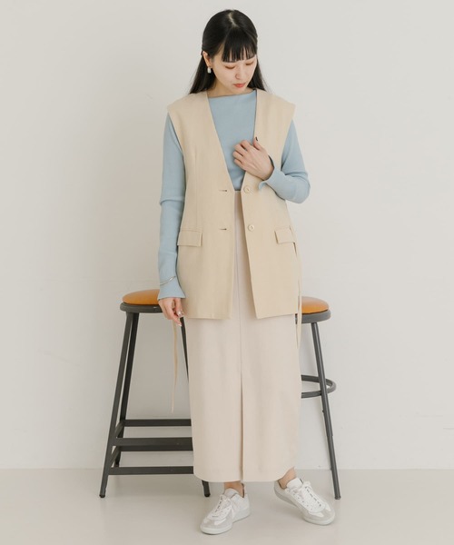 UR Lab.（アーバンリサーチラボ）の「ベルト付きベスト（ベスト・レディース・ダークブラウン/ベージュ/モカ・FREE）」の8枚目の写真