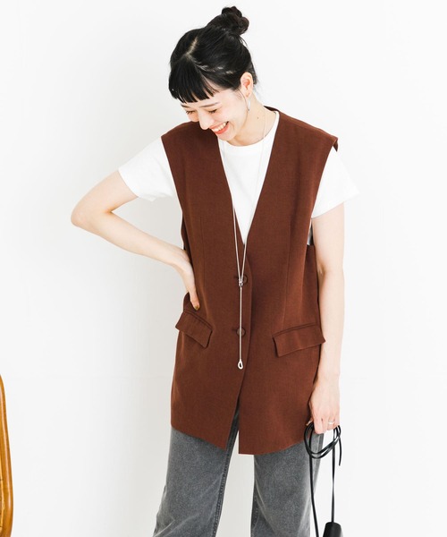 UR Lab.（アーバンリサーチラボ）の「ベルト付きベスト（ベスト・レディース・ダークブラウン/ベージュ/モカ・FREE）」の16枚目の写真