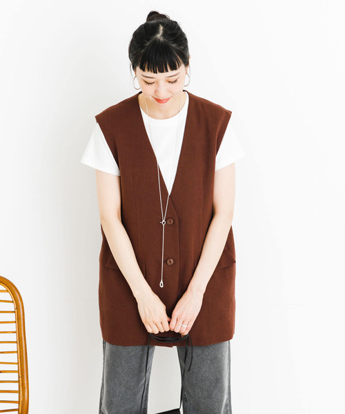 UR Lab.（アーバンリサーチラボ）の「ベルト付きベスト（ベスト・レディース・ダークブラウン/ベージュ/モカ・FREE）」の17枚目の写真