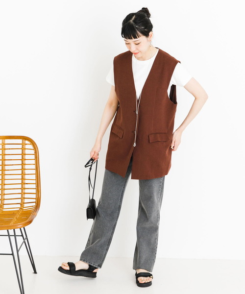 UR Lab.（アーバンリサーチラボ）の「ベルト付きベスト（ベスト・レディース・ダークブラウン/ベージュ/モカ・FREE）」の18枚目の写真