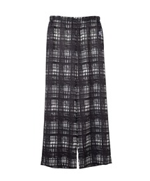 Random Check Printed Gather Pants