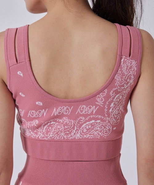 NERGY（ナージー）の「バンダナニットブラトップ（スポーツブラ・レディース・ピンク/スミクロ・S/M）」の16枚目の写真