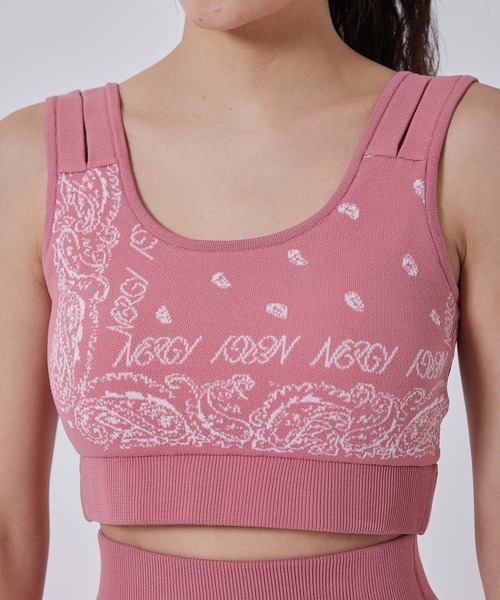 NERGY（ナージー）の「バンダナニットブラトップ（スポーツブラ・レディース・ピンク/スミクロ・S/M）」の13枚目の写真