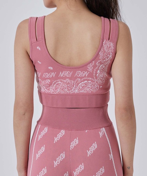 NERGY（ナージー）の「バンダナニットブラトップ（スポーツブラ・レディース・ピンク/スミクロ・S/M）」の12枚目の写真