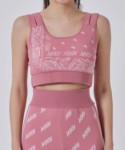 NERGY（ナージー）の「バンダナニットブラトップ（スポーツブラ・レディース・ピンク/スミクロ・S/M）」の11枚目の写真
