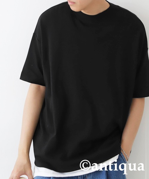 antiqua(アンティカ)の「ベーシックスムース生地Tシャツ(Tシャツ/カットソー・レディース・ブラック/ホワイト/グレイッシュベージュ・FREE)」の14枚目の写真