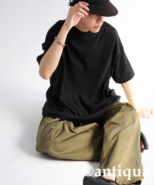 antiqua(アンティカ)の「ベーシックスムース生地Tシャツ(Tシャツ/カットソー・レディース・ブラック/ホワイト/グレイッシュベージュ・FREE)」の18枚目の写真