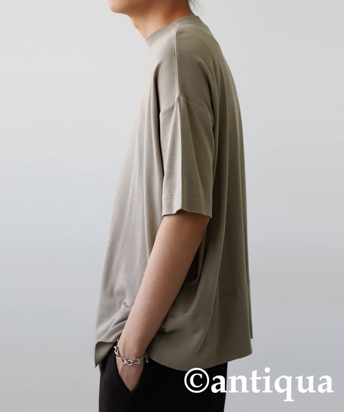 antiqua(アンティカ)の「ベーシックスムース生地Tシャツ(Tシャツ/カットソー・レディース・ブラック/ホワイト/グレイッシュベージュ・FREE)」の22枚目の写真
