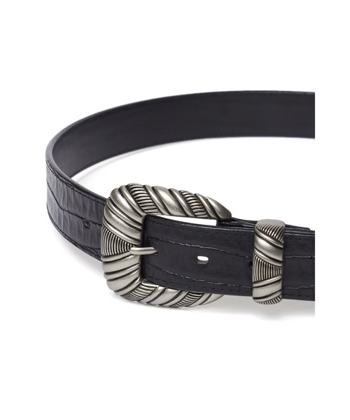 TORNADO MART(トルネードマート)の「TORNADO MART∴カイマンエンボスベルト(ベルト・メンズ・ブラック/ダークグリーン・M/L)」の3枚目の写真