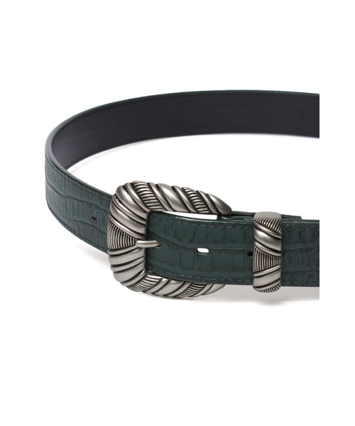 TORNADO MART(トルネードマート)の「TORNADO MART∴カイマンエンボスベルト(ベルト・メンズ・ブラック/ダークグリーン・M/L)」の7枚目の写真