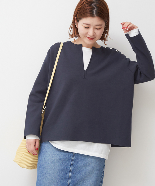 Spick & Span（スピックアンドスパン）の「ミラノリブメタルボタンプルオーバー（ニット/セーター・レディース・ネイビー/その他2・FREE）」の10枚目の写真