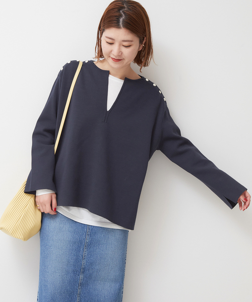 Spick & Span（スピックアンドスパン）の「ミラノリブメタルボタンプルオーバー（ニット/セーター・レディース・ネイビー/その他2・FREE）」の15枚目の写真