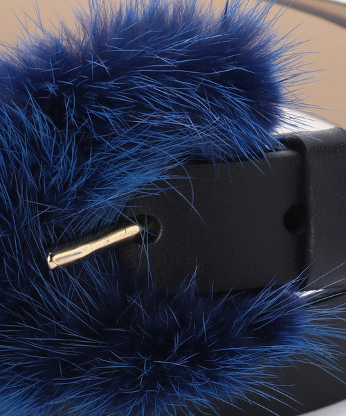 arron（アローン）の「ARRON ミンクファーミニバックルベルト（ベルト・レディース・ブラック・FREE）」の5枚目の写真