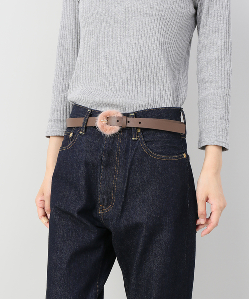 arron（アローン）の「ARRON ミンクファーミニバックルベルト（ベルト・レディース・ブラック・FREE）」の7枚目の写真