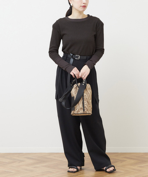 journal standard L'essage（ジャーナルスタンダードレサージュ）の「ダブルツイルカーゴパンツ（カーゴパンツ・レディース・ブラック/カーキ・36/38）」の6枚目の写真