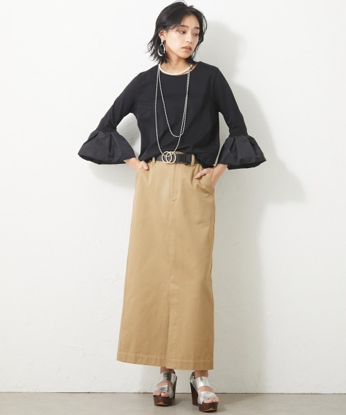 CHIC STYLE(シックスタイル)の「<大きいサイズ>異素材使い袖フリルカットソー シックスタイル(Tシャツ/カットソー・レディース・ブラック/ネイビー系・LL/4L/5L/L/3L)」の19枚目の写真