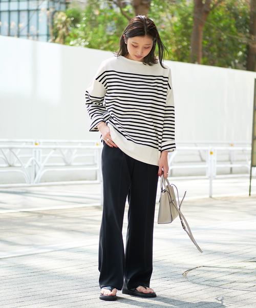 バスクパネルボーダープルオーバー