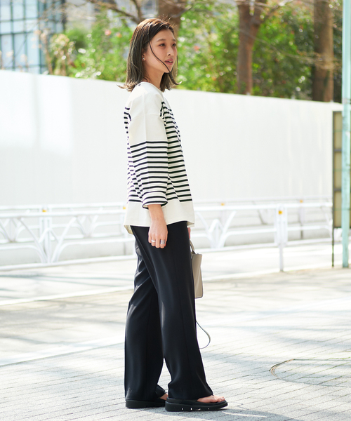 バスクパネルボーダープルオーバー