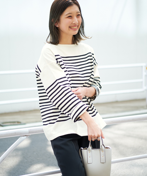 バスクパネルボーダープルオーバー