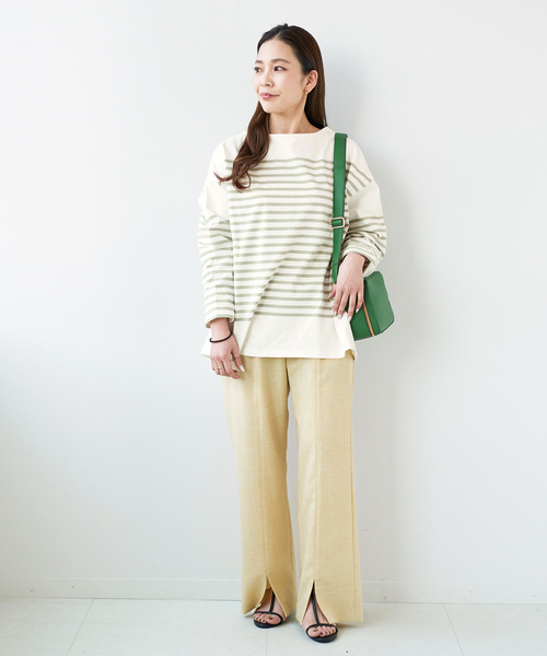 バスクパネルボーダープルオーバー