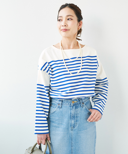 バスクパネルボーダープルオーバー