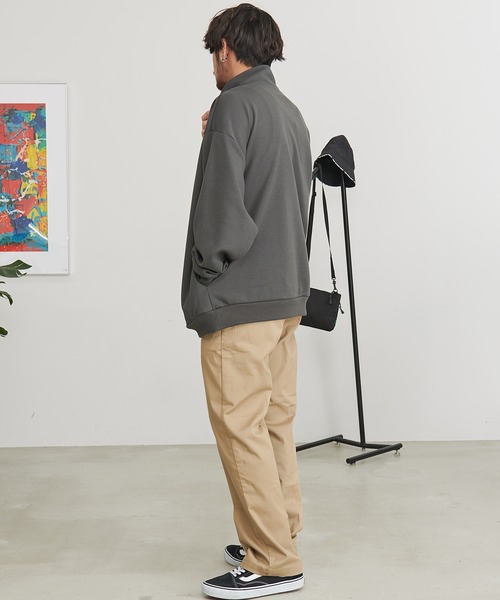 CavariA（キャバリア）の「『CavariA/キャバリア』ワンポイント刺繍スタンドハーフジップ（Tシャツ/カットソー・メンズ・チャコール/ホワイト/グリーン/ブラック・L/M）」の14枚目の写真