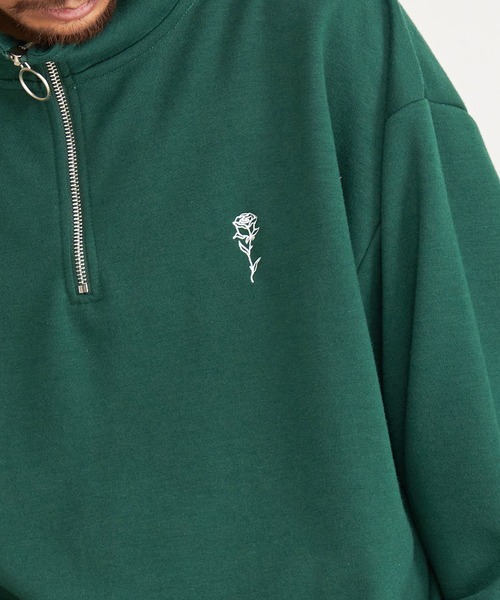 CavariA（キャバリア）の「『CavariA/キャバリア』ワンポイント刺繍スタンドハーフジップ（Tシャツ/カットソー・メンズ・チャコール/ホワイト/グリーン/ブラック・L/M）」の16枚目の写真