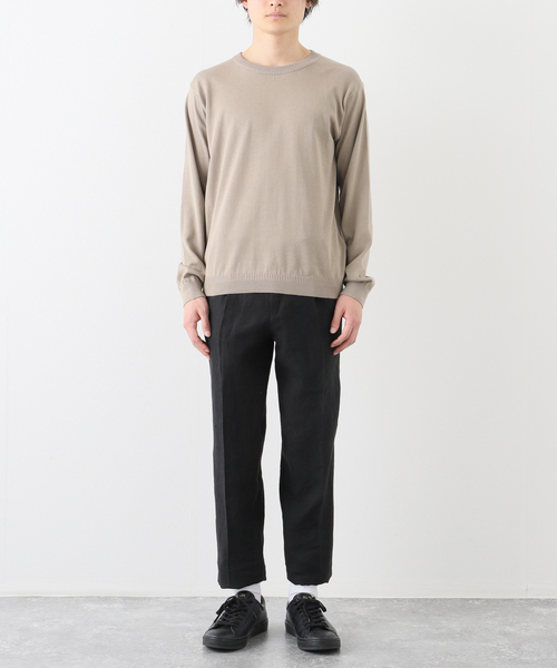 Caruso（カルーゾ）の「【CARUSO / カルーゾ】Linen side adjuster PT NOIR（スラックス・メンズ・ブラック・44）」の2枚目の写真