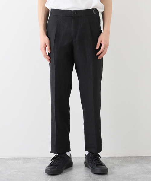 Caruso（カルーゾ）の「【CARUSO / カルーゾ】Linen side adjuster PT NOIR（スラックス・メンズ・ブラック・44）」の3枚目の写真