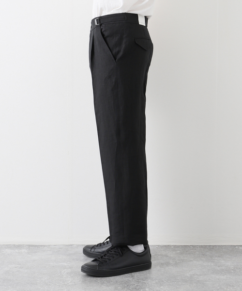 Caruso（カルーゾ）の「【CARUSO / カルーゾ】Linen side adjuster PT NOIR（スラックス・メンズ・ブラック・44）」の4枚目の写真