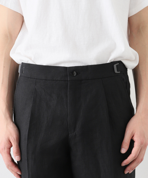 Caruso（カルーゾ）の「【CARUSO / カルーゾ】Linen side adjuster PT NOIR（スラックス・メンズ・ブラック・44）」の6枚目の写真