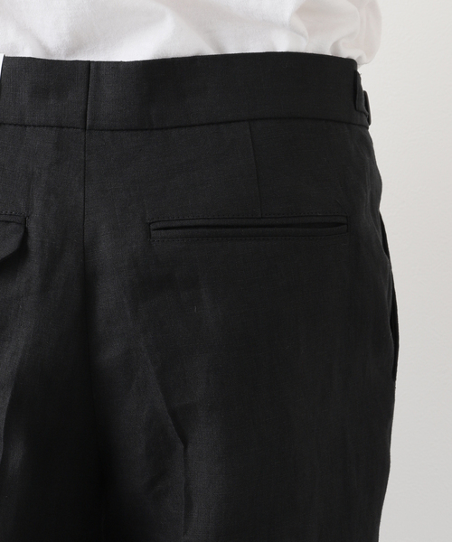 Caruso（カルーゾ）の「【CARUSO / カルーゾ】Linen side adjuster PT NOIR（スラックス・メンズ・ブラック・44）」の8枚目の写真
