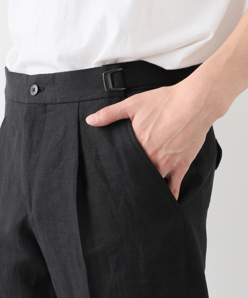 Caruso（カルーゾ）の「【CARUSO / カルーゾ】Linen side adjuster PT NOIR（スラックス・メンズ・ブラック・44）」の9枚目の写真