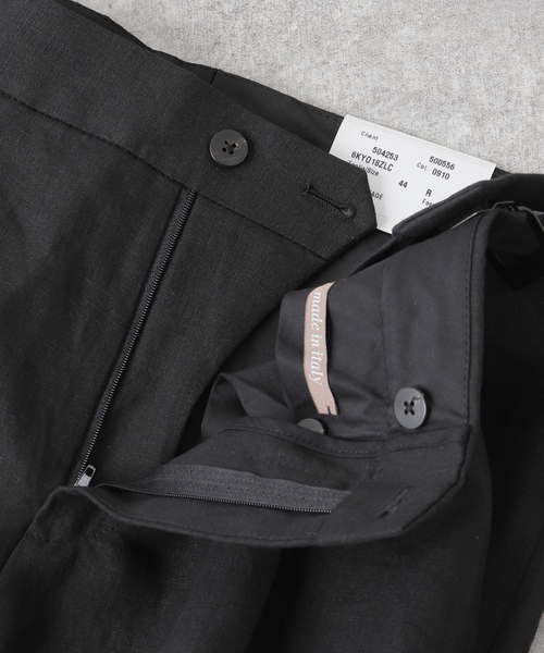 Caruso（カルーゾ）の「【CARUSO / カルーゾ】Linen side adjuster PT NOIR（スラックス・メンズ・ブラック・44）」の14枚目の写真