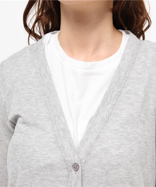 one after another NICE CLAUP（ワンアフターアナザーナイスクラップ）の「【mer8月号掲載 ナイスクラップ】テレコロングカーディガン（カーディガン/ボレロ・レディース・オフホワイト/ライトグレー/カーキ・FREE）」の7枚目の写真