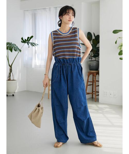 CRAFT STANDARD BOUTIQUE(クラフトスタンダードブティック)の「ボーダーメッシュベスト(ベスト・レディース・ブラウン/ベージュ・FREE)」の16枚目の写真
