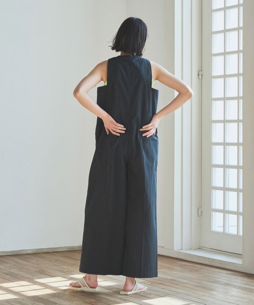 オードリーアンドジョンワッド　リネン ブラック ノースリーブ オールインワン オードリーアンドジョンワッド リネン ブラック ノースリーブ