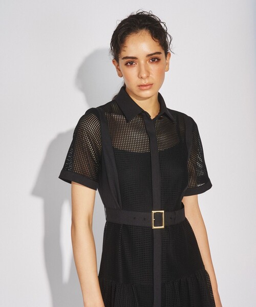 GRACE CONTINENTAL(グレースコンチネンタル)の「メッシュレース切替ワンピース(ワンピース・レディース・ホワイト/ブラック・36/38)」の5枚目の写真