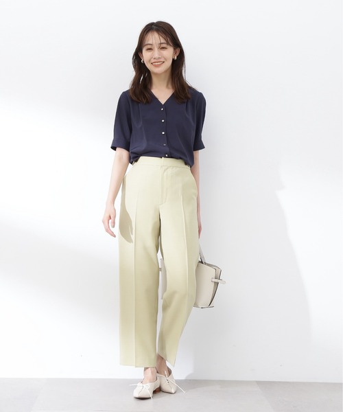 N.（N. Natural Beauty Basic）（エヌエヌナチュラルビューティーベーシック）の「◆ゴールドボタンタックネックブラウス（シャツ/ブラウス・レディース・ネイビー/パープル/オフホワイト・MEDIUM）」の17枚目の写真