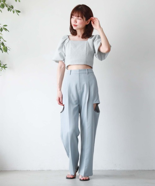 archives（アルシーヴ）の「【新色追加】サイドカットアウトパンツ（その他パンツ・レディース・ブラック/アイボリー/ブルー/ベージュ・MEDIUM）」の21枚目の写真