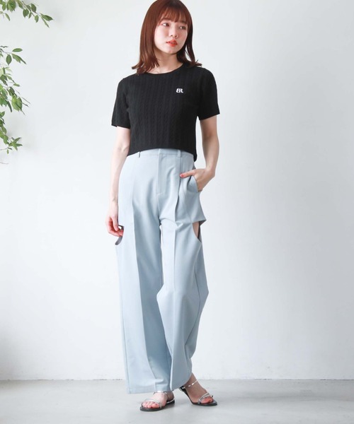 archives（アルシーヴ）の「【新色追加】サイドカットアウトパンツ（その他パンツ・レディース・ブラック/アイボリー/ブルー/ベージュ・MEDIUM）」の7枚目の写真