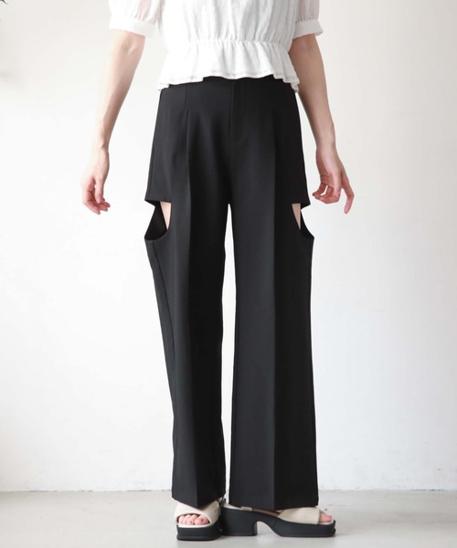 archives（アルシーヴ）の「【新色追加】サイドカットアウトパンツ（その他パンツ・レディース・ブラック/アイボリー/ブルー/ベージュ・MEDIUM）」の16枚目の写真