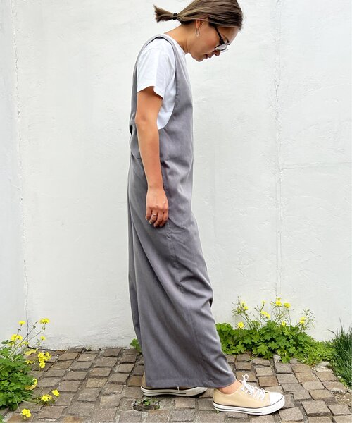 LBC(エルビーシー)の「バックリボンサロペ(サロペット/オーバーオール・レディース・チャコールグレー/ネイビー・M)」の5枚目の写真