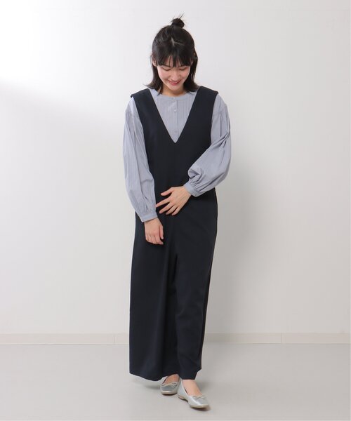 LBC(エルビーシー)の「バックリボンサロペ(サロペット/オーバーオール・レディース・チャコールグレー/ネイビー・M)」の10枚目の写真