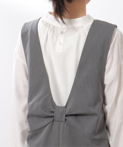 LBC(エルビーシー)の「バックリボンサロペ(サロペット/オーバーオール・レディース・チャコールグレー/ネイビー・M)」の18枚目の写真