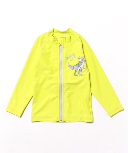 HAKKA BABY（ハッカベビー）の「[ベビー][水着･スイム]恐竜プリントラッシュガード（ラッシュガード・キッズ・ライトグリーン/ネイビー・SS）」の2枚目の写真