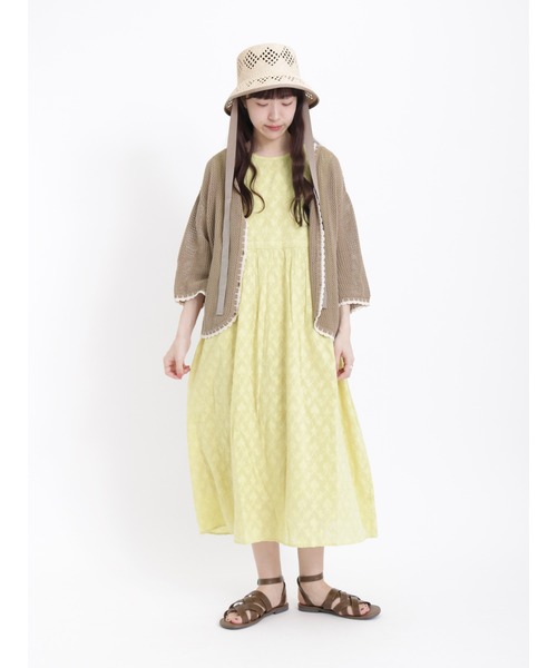 Samansa Mos2（サマンサ モスモス）の「ジャカード柄ノースリーブワンピース（ワンピース・レディース・オフホワイト/ブラウン/イエロー・ﾌﾘ-）」の17枚目の写真